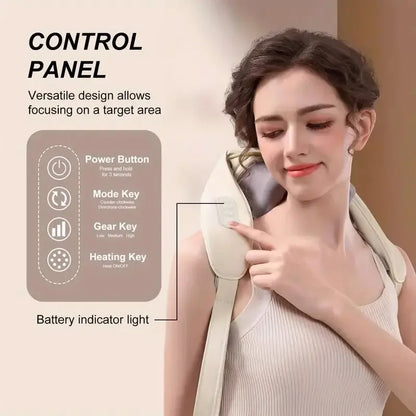 6D Neck & Shoulder Heating Massage Shawl – Deep Kneading, Wearable Muscle Relief