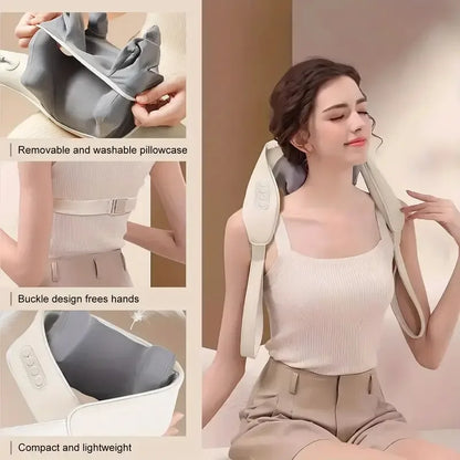 6D Neck & Shoulder Heating Massage Shawl – Deep Kneading, Wearable Muscle Relief