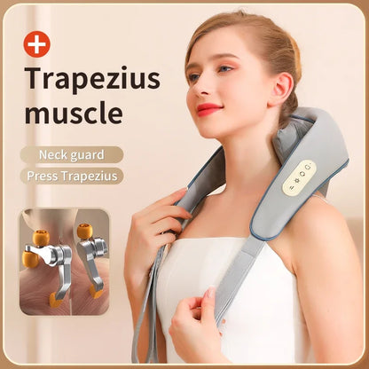 6D Neck & Shoulder Heating Massage Shawl – Deep Kneading, Wearable Muscle Relief