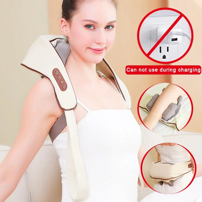 6D Neck & Shoulder Heating Massage Shawl – Deep Kneading, Wearable Muscle Relief